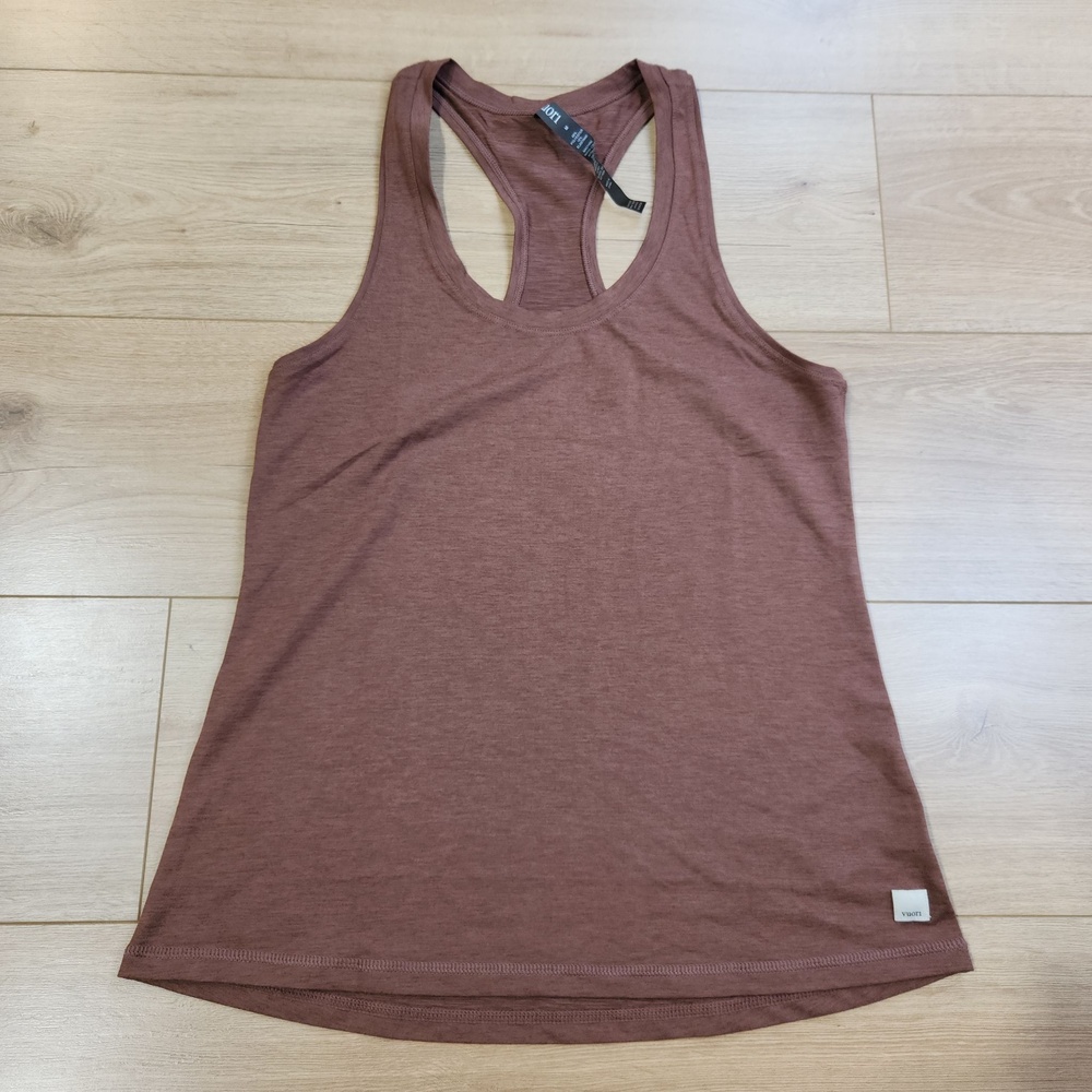 Vuori Lux Performance Tank Top Womens Medium Brown Lightweight Athletic Yoga